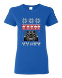Ladies Skull Vintage Car Race Ugly Christmas Holiday Gift Funny DT T-Shirt Tee
