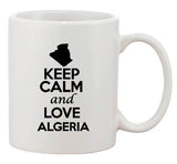 Keep Calm And Love Algeria Africa Country Map Patriotic Ceramic White Coffee Mug