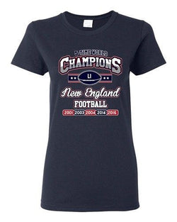Ladies New World Champion 5-Time New England Football Sports DT T-Shirt Tee