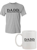 DADD Dad Against Daughters Dating Funny White Mug and Adult T-Shirt Tee Bundle