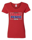 V-Neck Ladies Trump Pence 2016 Vote America Campaign Election (B) T-Shirt Tee