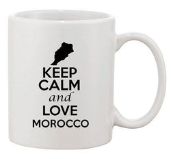 Keep Calm And Love Morocco Africa Country Map Patriotic Ceramic White Coffee Mug