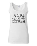 Junior A Girl Has No Costume Funny Halloween Parody Sleeveless Tank Tops