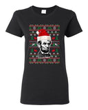 Ladies Abraham Lincoln President USA Ugly Christmas Holiday Funny DT T-Shirt Tee