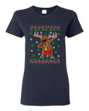 Ladies Rudolph Gangsta Sleigh Reindeer Cool Ugly Christmas Funny DT T-Shirt Tee