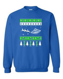 Alien UFO Spaceship Reindeer Ugly Christmas Xmas Funny DT Crewneck Sweatshirt