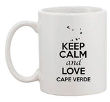 Keep Calm And Love Cape Verde Country Map Patriotic Ceramic White Coffee Mug