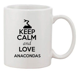 Keep Calm And Love Anacondas Snake Animal Lover Funny Ceramic White Coffee Mug