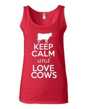 Junior Keep Calm And Love Elephants Animal Lover Moo Graphic Novelty Tank Top