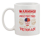 Warning This Girl Is Protected By A Veteran Daughter Funny DT White Coffee Mug