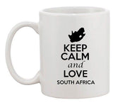 Keep Calm And Love Sudan Africa Country Map Patriotic Ceramic White Coffee Mug