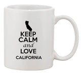 Keep Calm And Love California Country Map Patriotic Ceramic White Coffee Mug