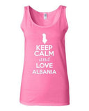 Junior Keep Calm And Love Albania Country Novelty Statement Sleeveless Tank Top