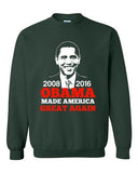 President Barack Obama Made America Great Again USA DT Crewneck Sweatshirt