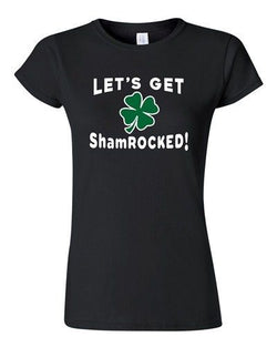 Let's Get ShamROCKED! Shamrock St. Patrick's Day Funny DT Adult T-Shirts Tee