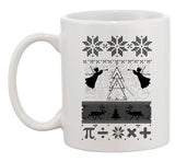 Math Mathematics Angels Deer Ugly Christmas Holiday Funny DT Coffee 11 Oz Mug