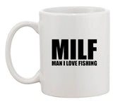 MILF Man I Love Fishing Fish Hot Mom Funny Humor Ceramic White Coffee Mug