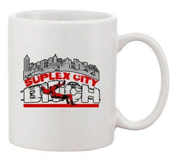 Suplex City Funny Wrestler Wrestling Fight Parody DT Ceramic White Coffee Mug