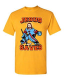 New Jesus Saves Hockey Puck Sports Jersey Funny DT Adult T-Shirt Tee