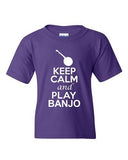 City Shirts Keep Calm And Play Banjo Music Lover DT Youth Kids T-Shirt Tee