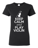 City Shirts Ladies Keep Calm And Play Violin String Music Lover DT T-Shirt Tee