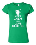 City Shirts Junior Keep Calm And Love Sloth Animal Lover Funny DT T-Shirt Tee