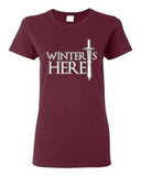 Ladies Winter Is Here Sword TV Parody Funny T-Shirt Tee