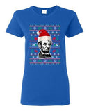 Ladies Abraham Lincoln President USA Ugly Christmas Holiday Funny DT T-Shirt Tee