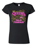 Junior Queens Are Born In February Crown Birthday Funny DT T-Shirt Tee