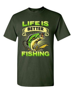Life Is Better Fishing Fish Sea Animal Funny DT Adult T-Shirt Tee