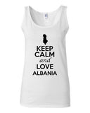 Junior Keep Calm And Love Albania Country Novelty Statement Sleeveless Tank Top