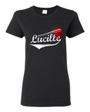 Ladies Lucille Bat Blood Zombie Comics TV Parody DT T-Shirt Tee
