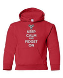 Keep Calm And Fidget On DT Youth Kids Sweatshirt Hoodie
