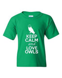 City Shirts Keep Calm And Love Owls Bird Animal Lover DT Youth Kids T-Shirt Tee