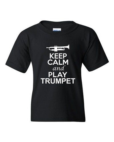 City Shirts Keep Calm And Play Trumpet Music Lover DT Youth Kids T-Shirt Tee