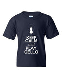 City Shirts Keep Calm And Play Cello Music Lover DT Youth Kids T-Shirt Tee