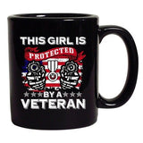 This Girl Is Protected By A Veteran Soldier Flag DT Coffee 11 Oz Black Mug