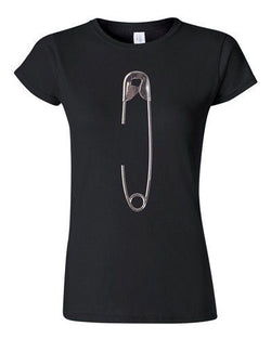 Junior Safety Pin Staple Brooch Funny Humor Novelty DT T-Shirt Tee