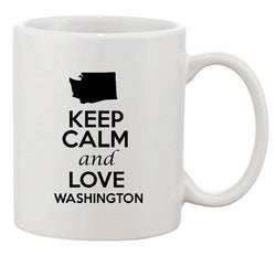 Keep Calm And Love Washington Country Map USA Patriotic Ceramic White Coffee Mug