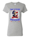 Ladies Thank You President Barack Obama 44th President USA Flag DT T-Shirt Tee