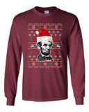 Long Sleeve Adult T-Shirt Abraham Lincoln President USA Ugly Christmas Funny DT