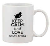 Keep Calm And Love South Africa Country Map Patriotic Ceramic White Coffee Mug