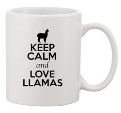 Keep Calm And Love Llamas Camel Animal Lover Funny Ceramic White Coffee Mug