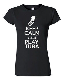 City Shirts Junior Keep Calm And Play Tuba Brass Music Lover DT T-Shirt Tee