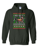 Merry Horsemas Horse Animals Ride Ugly Christmas Funny DT Sweatshirt Hoodie