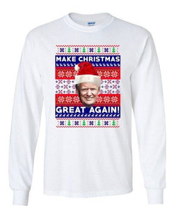 Long Sleeve Adult T-Shirt New Trump President Make Christmas Great Again Xmas DT