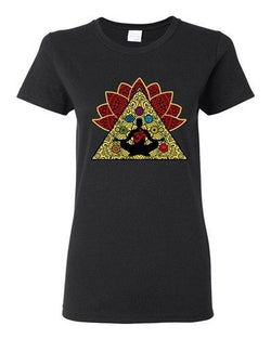 Ladies Yoga Meditation Elements Relax Energy DT T-Shirt Tee