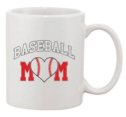 Baseball Mom Heart Sports Team Bat Ball Fan Novelty DT Ceramic White Coffee Mug