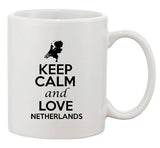Keep Calm And Love Netherlands Country Map Patriotic Ceramic White Coffee Mug