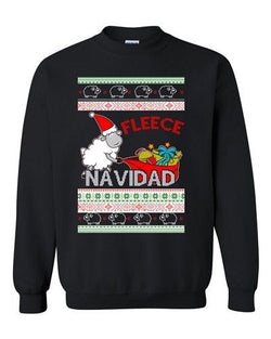 Fleece Navidad Sheep Ugly Christmas Holiday Gift Funny  DT Crewneck Sweatshirt